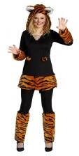 Karneval Damen Kostüm Kuschel Tiger