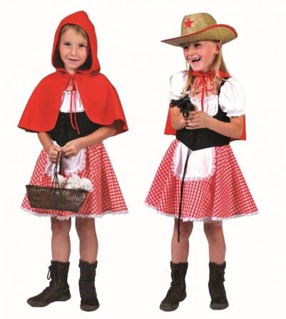 Karneval Mädchen Kostüm Rotkäppchen Cowgirl