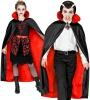 Karneval Halloween Luxus Cape mit Kragen für Kinder schwarz rot