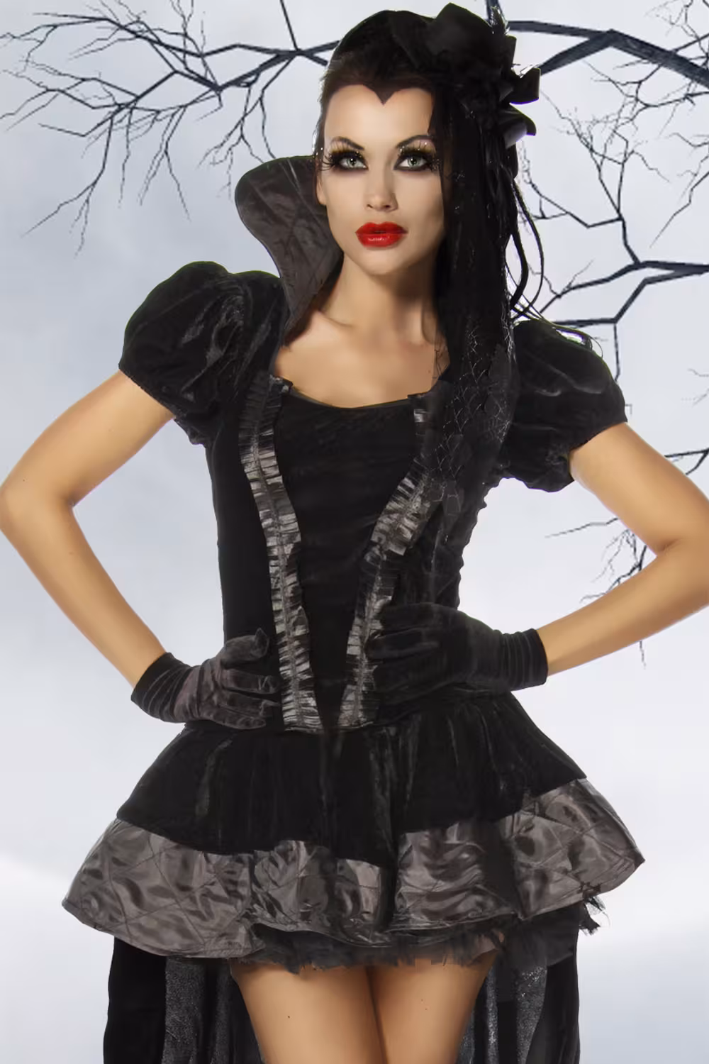 Karneval Halloween Damen Kost&uuml;m Velvet Vampire