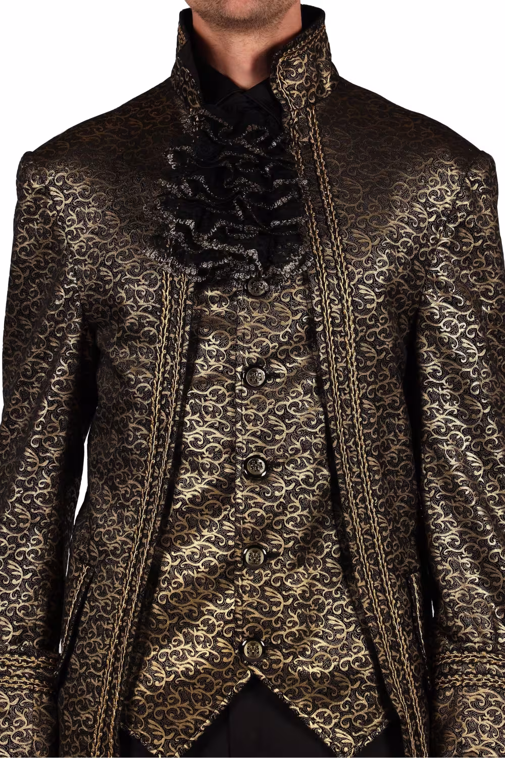 Thetru Karneval Herren Kostüm Marquis Versailles schwarz gold