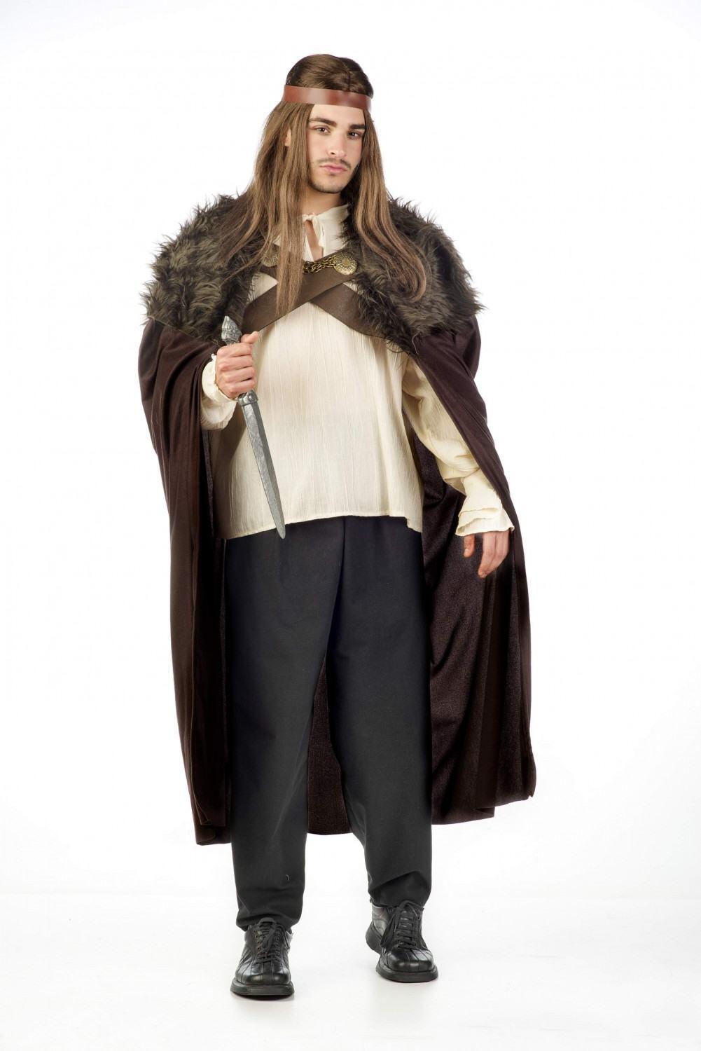 Karneval Herren Cape mit Kunstfell braun