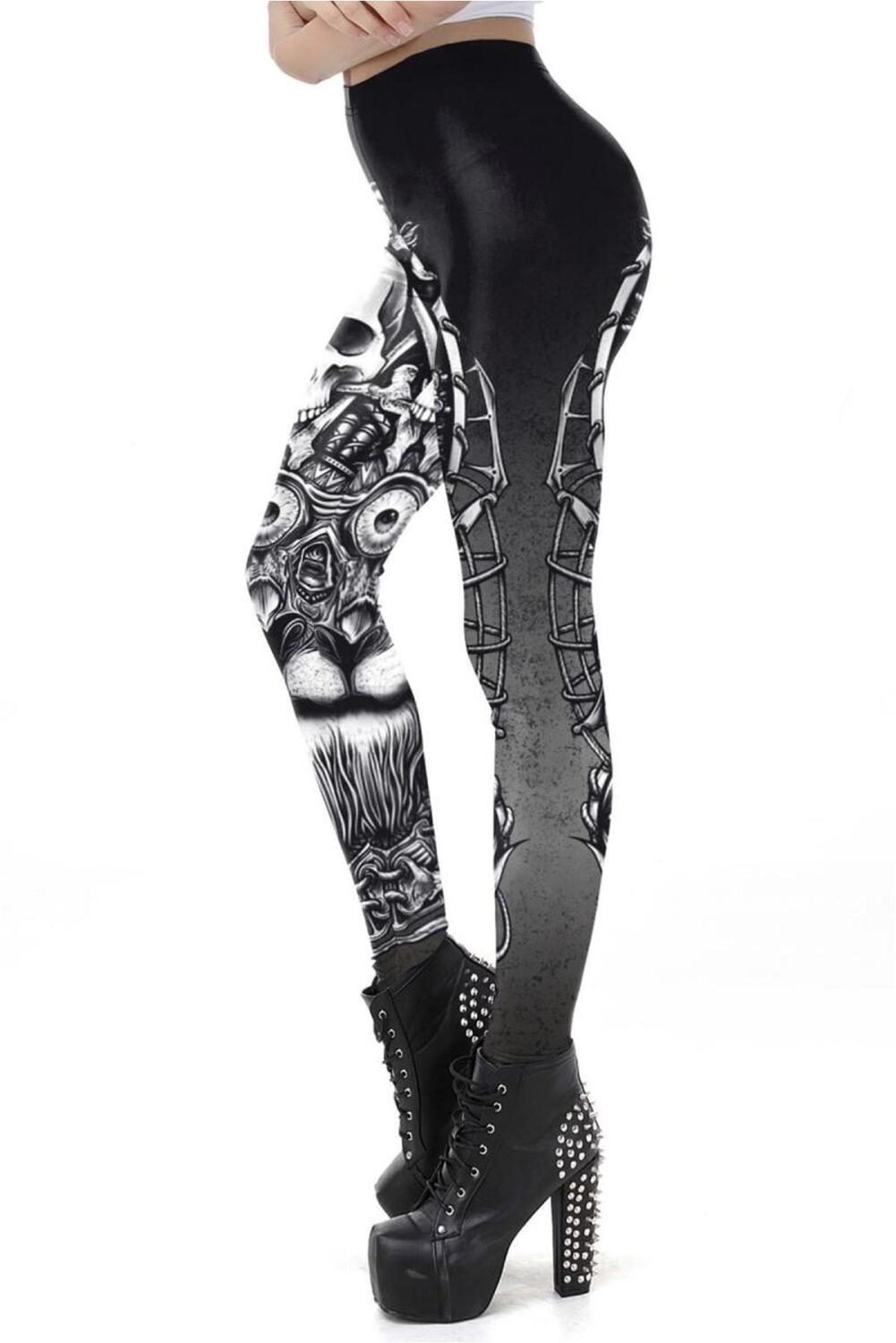 Ocultica Halloween Karneval Damen Leggings Skull