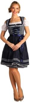 Thetru Oktoberfest Damen Dirndl-Kleid Katja blau weiß