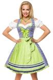 Oktoberfest Damen Dirndl Kleid kariert weiß-blau