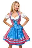 Oktoberfest Damen Dirndl Kleid kariert weiß-rot