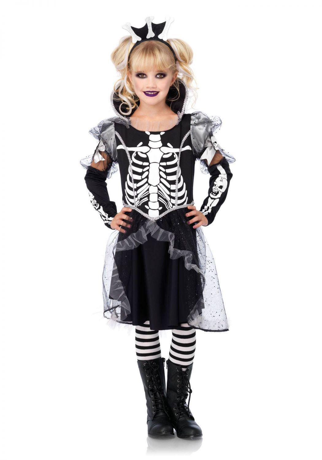 Karneval Halloween M&auml;dchen Kost&uuml;m Skelett Prinzessin