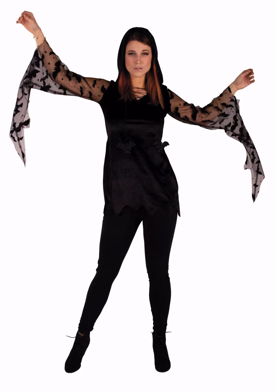 Karneval Halloween Damen Kost&uuml;m Tunika Fledermaus