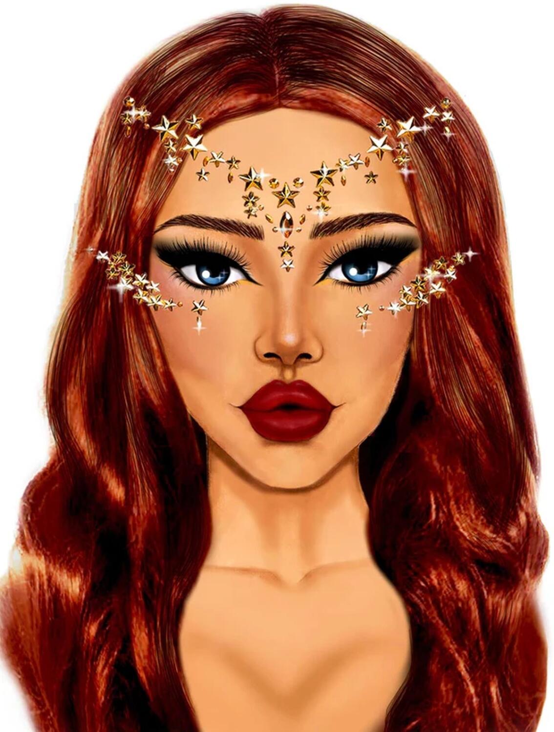 Leg Avenue Karneval Festival Jewel-Sticker Sternchen gold