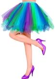 Widmann Karneval Damen Petticoat Rock blau grün violett