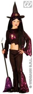 Karneval Halloween Mädchen Kostüm Funkelnde Hexe pink