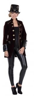 Karneval Damen Kostüm Steampunk Mantel braun
