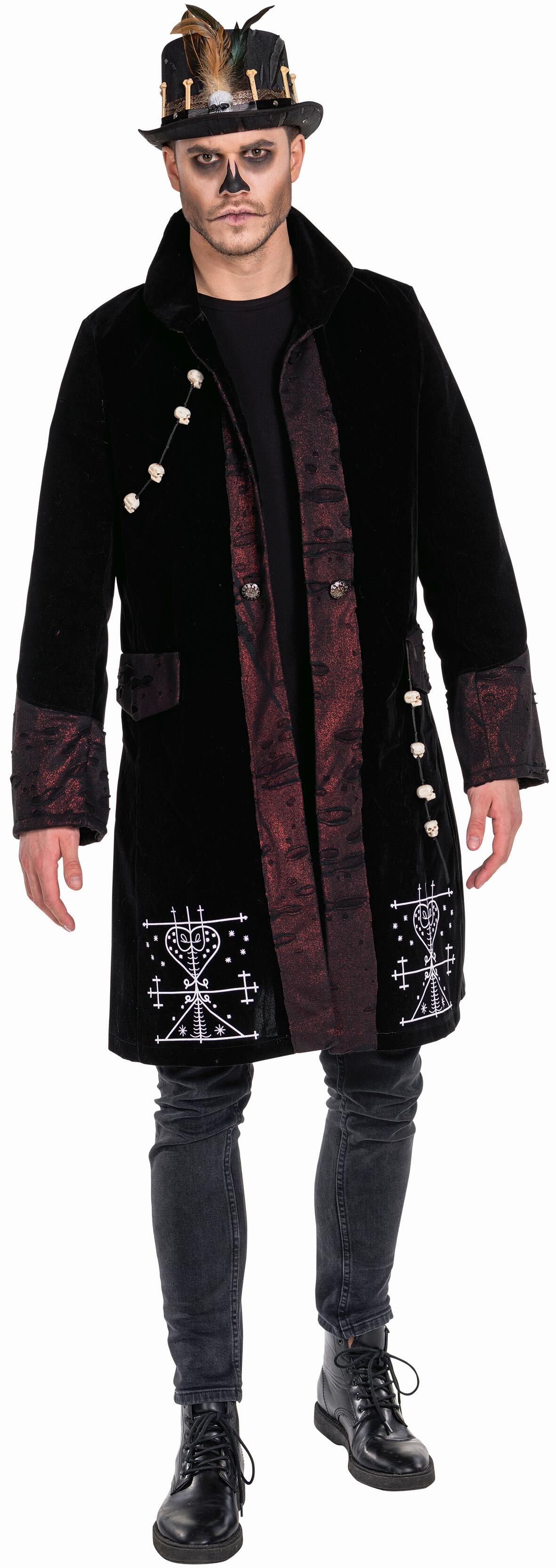 Karneval Halloween Herren Kostüm Jacke Mantel Voodoo