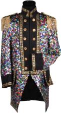 Thetru Karneval Herren Kost&uuml;m Jacke Pailletten bunt