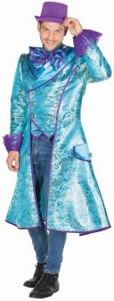 Karneval Herren Kostüm Mantel Paisley blau
