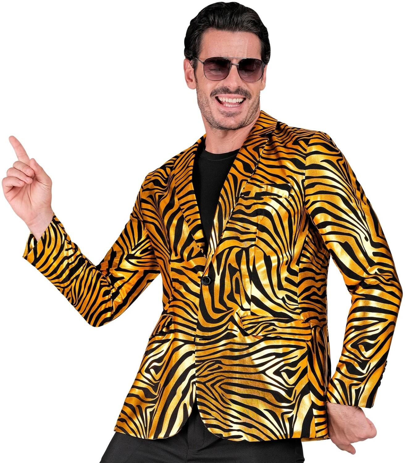 Party Jackett Zebra gold schwarz