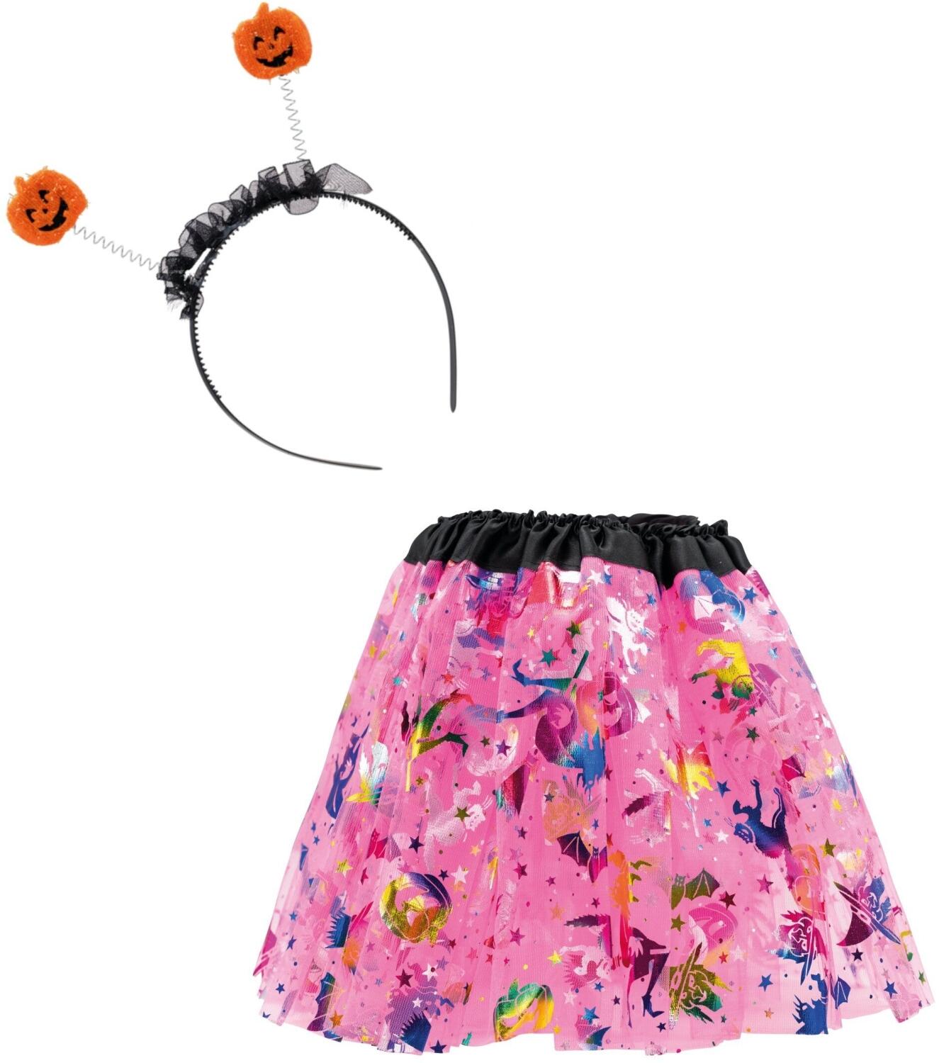 Halloween Karneval M&auml;dchen Verkleidungs-Set Hexe pink