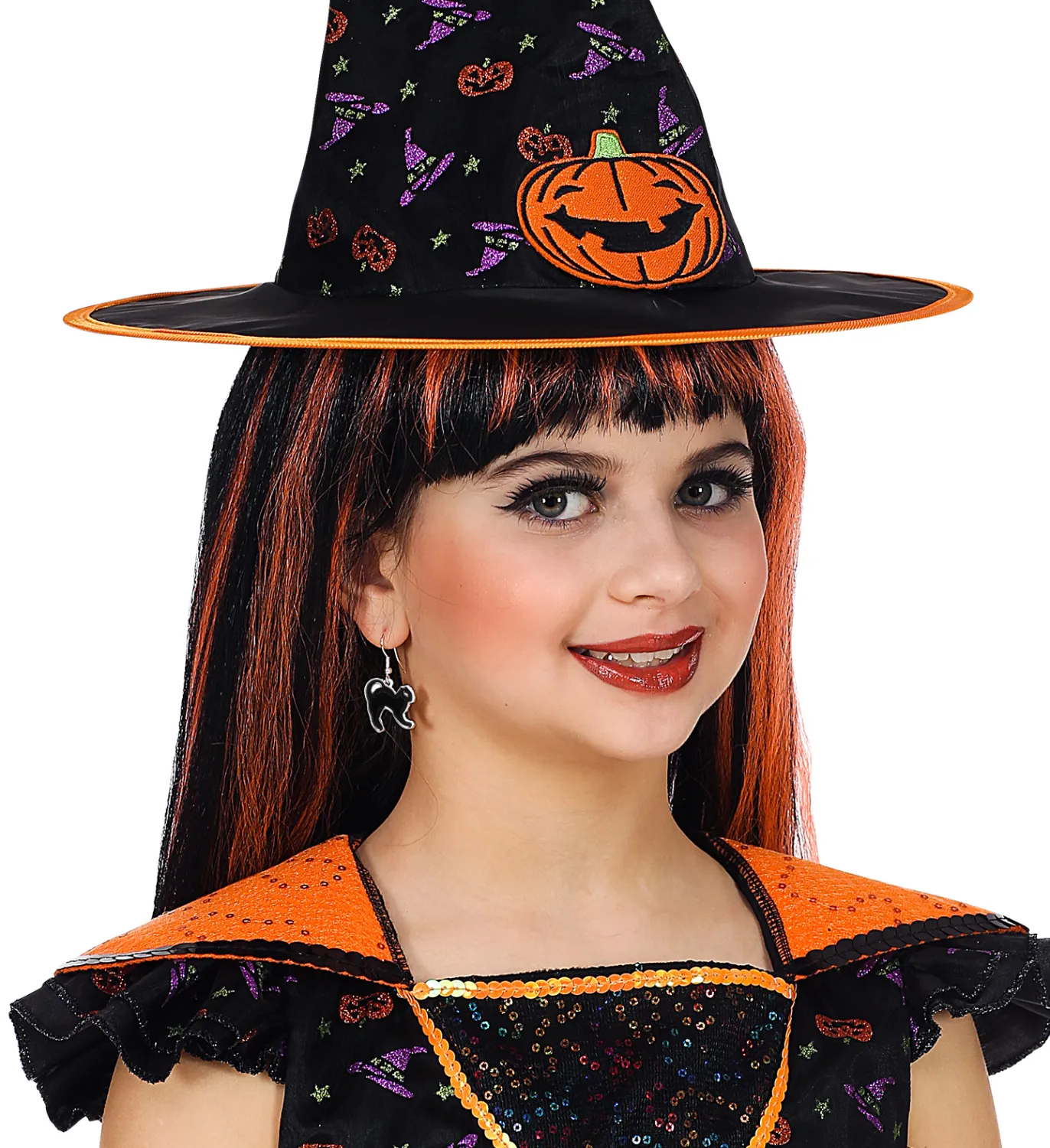 Halloween Kinder-Ohrringe Motivwahl - Schwarze Katze