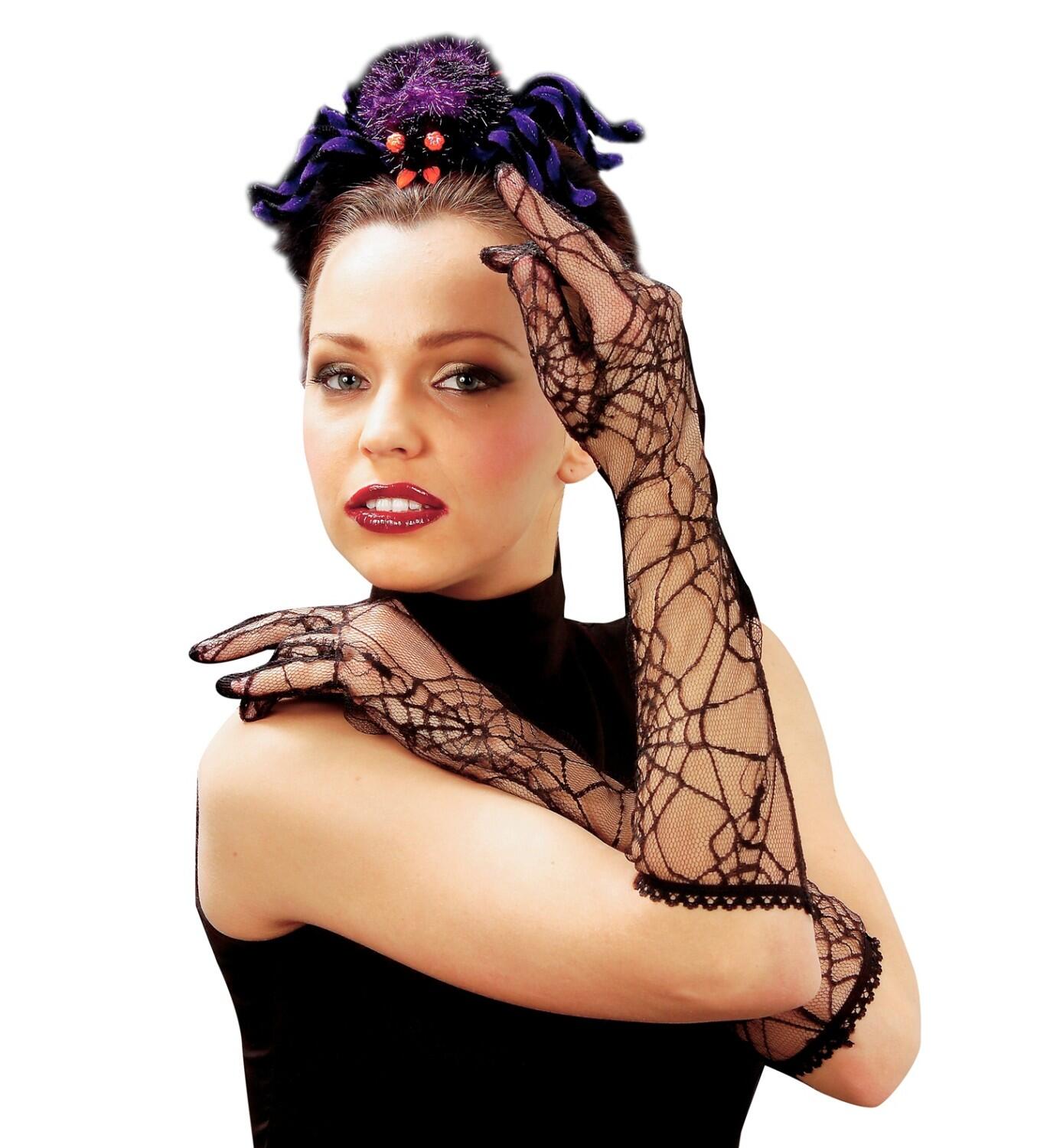 Karneval Halloween Spinnennetz Handschuhe