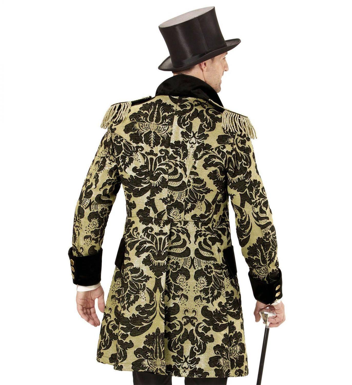 Karneval Herren Kostüm Mantel Frack Jackett Jacquard gold