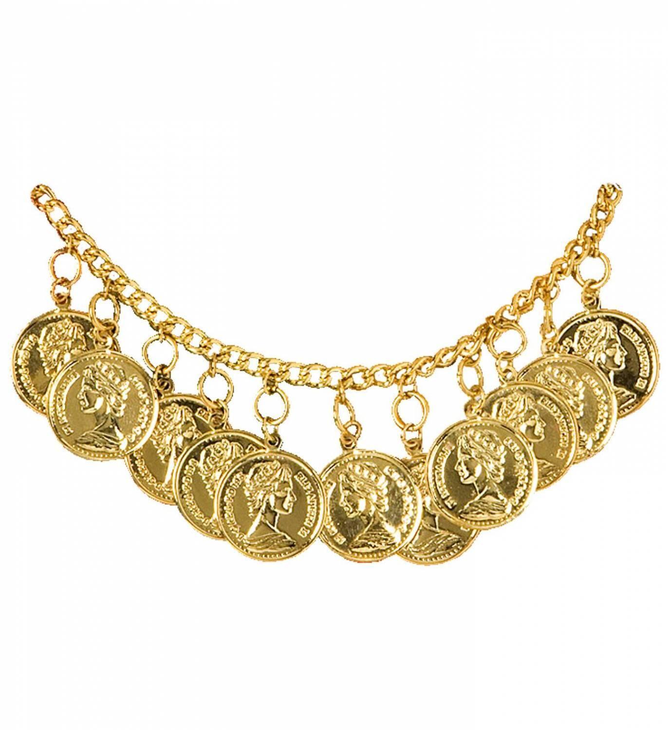 Karneval Orient Fusskette mit goldenen Münzen