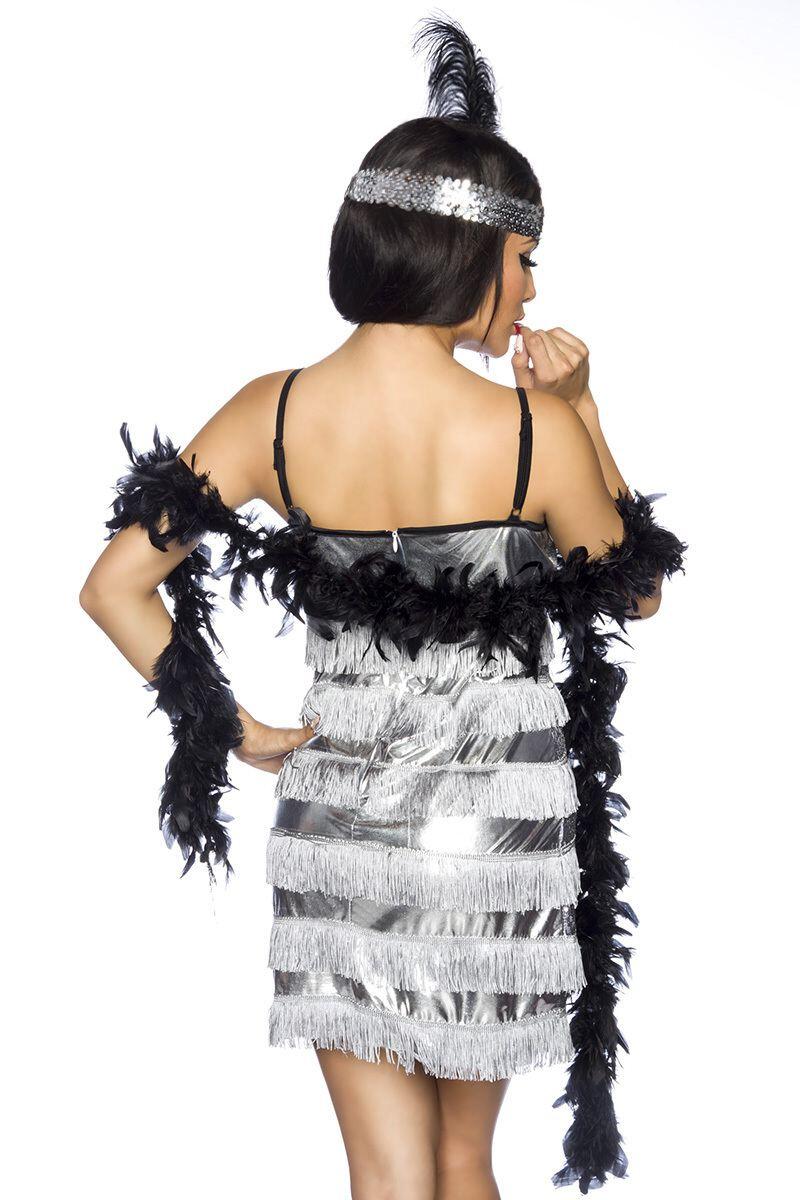 Karneval Damen Kostüm Charleston silber
