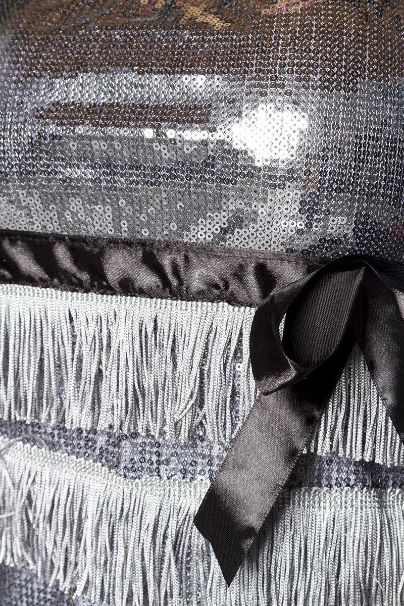 Karneval Damen Kostüm Charleston silber