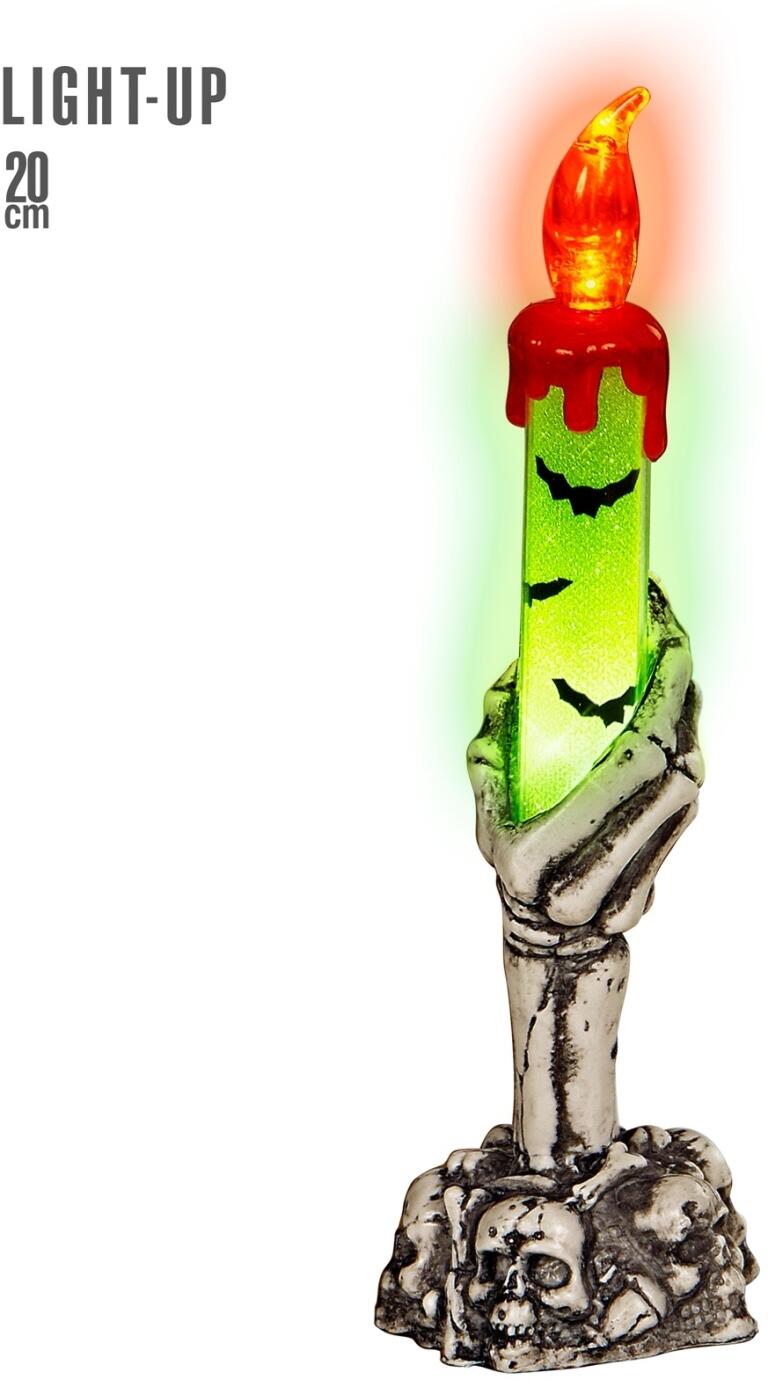 Halloween Dekoration Skeletthand-Kerzenständer mit LED_Kerze