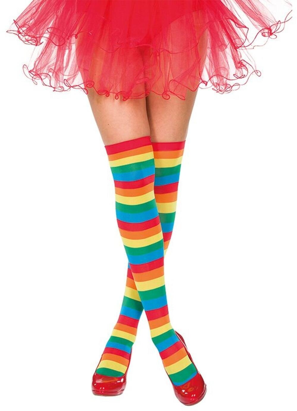 Karneval Damen Strümpfe Regenbogen