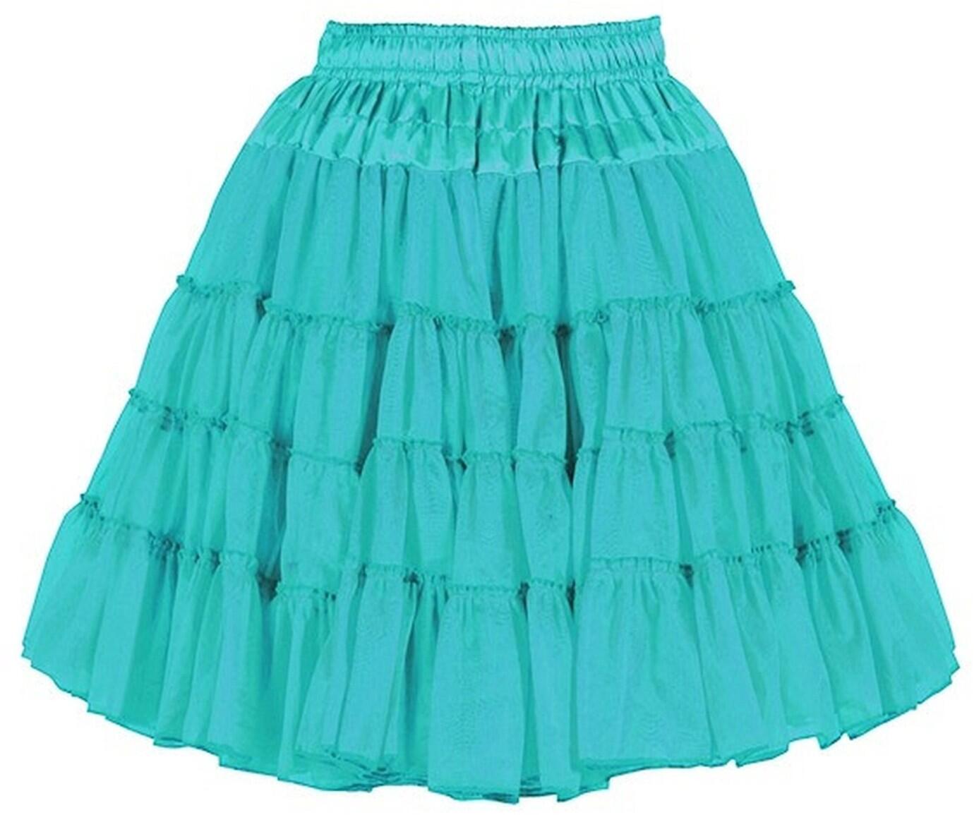 Thetru Karneval Damen Petticoat zweilagig Tüllrock türkis