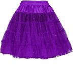 Thetru Karneval Damen Petticoat Rock Glitzer lila