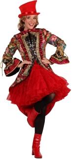 Thetru Karneval Damen Kostüm Jacke Frack Carnevale Fiesta rot
