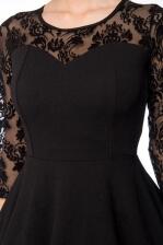 Belsira elegantes Vintage-Kleid Spitze schwarz