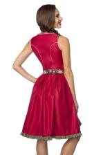 Dirndl Kleid mit geblümter Denimschürze rot