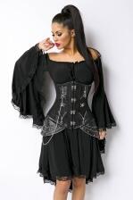 Karneval Damen Piraten Mittelalterkleid schwarz