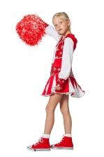 Karneval Mädchen Kostüm Cheerleader Luxus rot