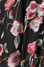 Belsira Damenkleid Vintage-Swingkleid bestickt schwarz-rosa