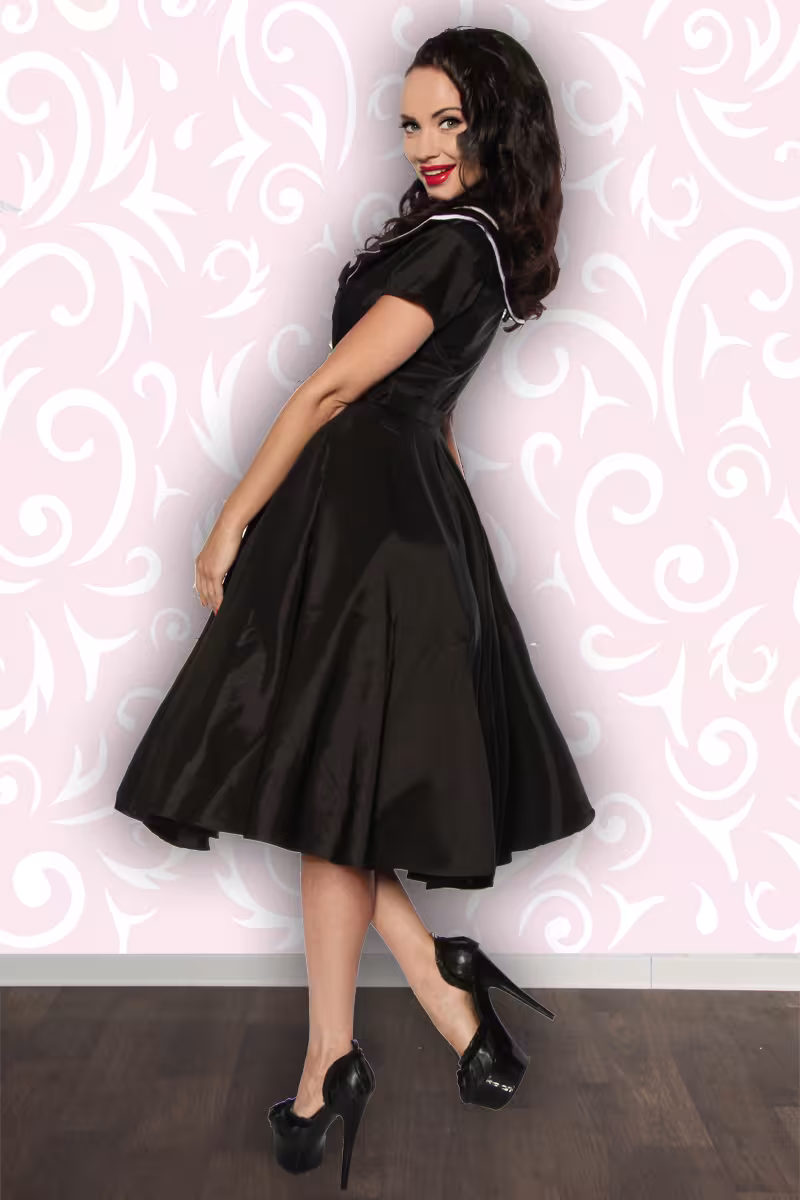 Damenkleid Retro Rockabilly schwarz