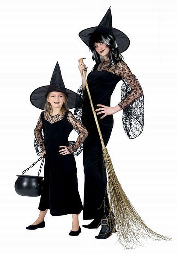 Karneval Halloween Mädchen Kostüm Hexe Diva