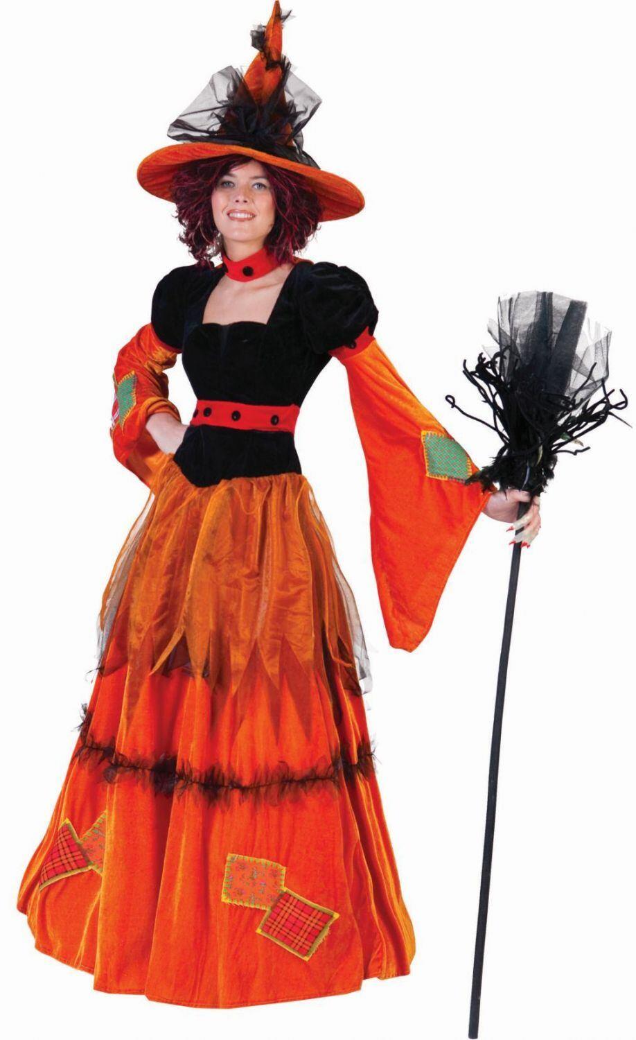 Karneval Halloween Damen Kostüm Hexe Pumpkina
