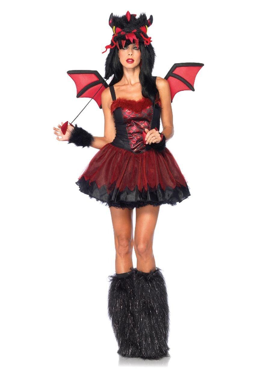 Karneval Halloween Damen Kost&uuml;m D&auml;mon Drache