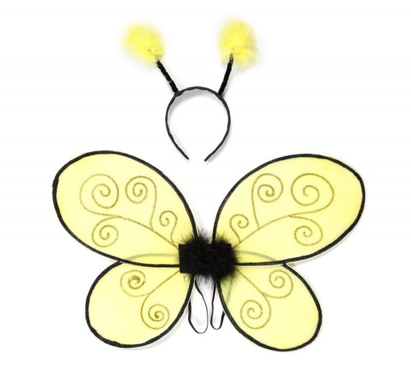 Karneval Kinder Bienen-Set Fl&uuml;gel und F&uuml;hler