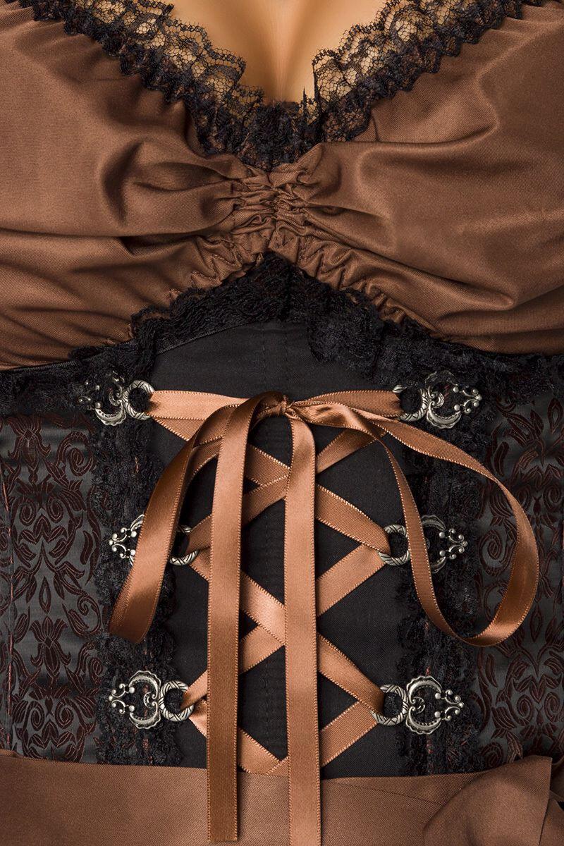 Oktoberfest Dirndl Kleid Jacquard braun