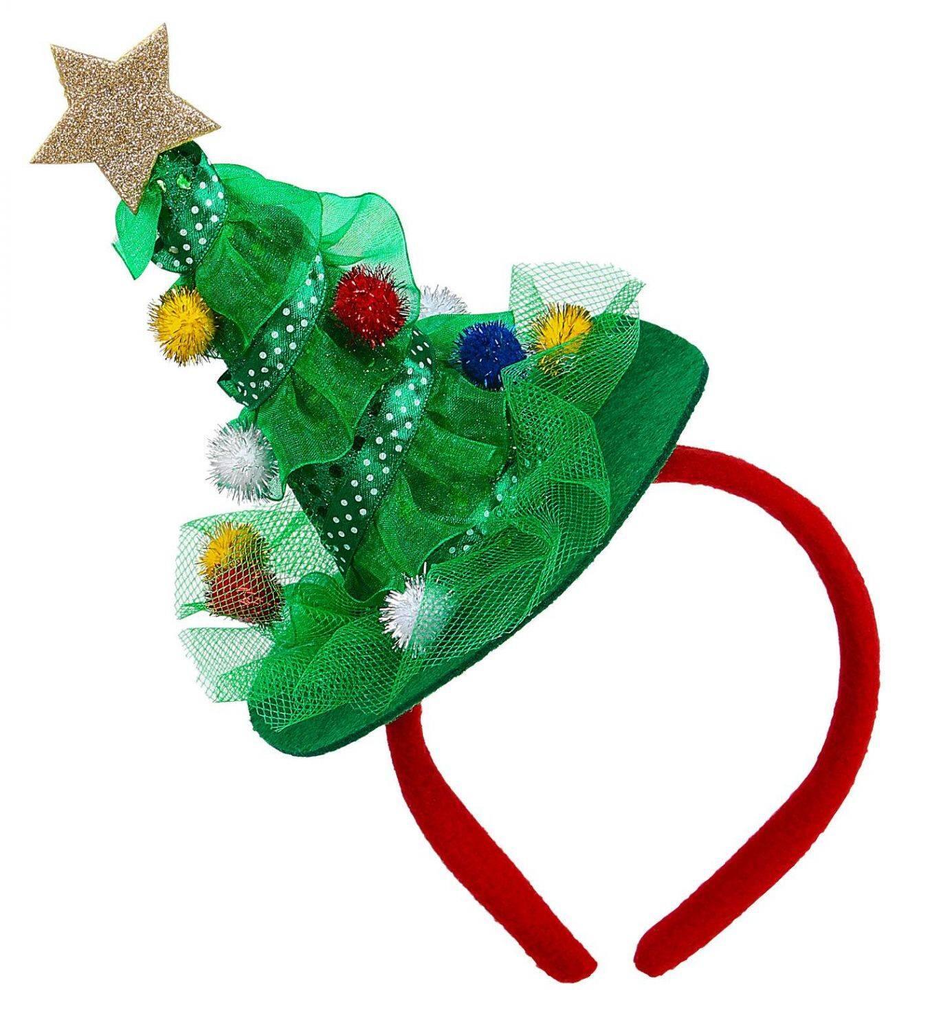 Weihnachtsm&uuml;tze Haarreif Weihnachtsbaum