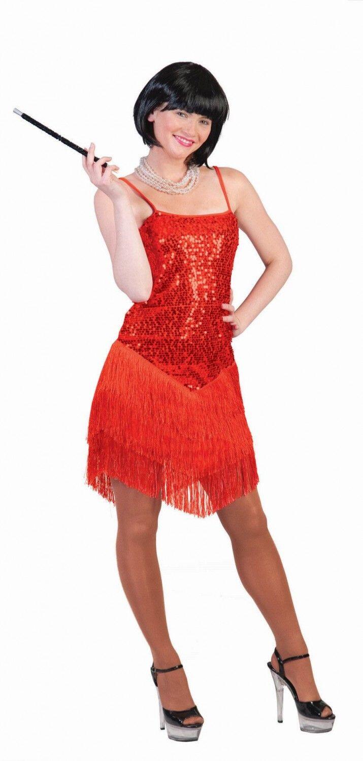 Karneval Damen Kostüm Charleston Red Glitter