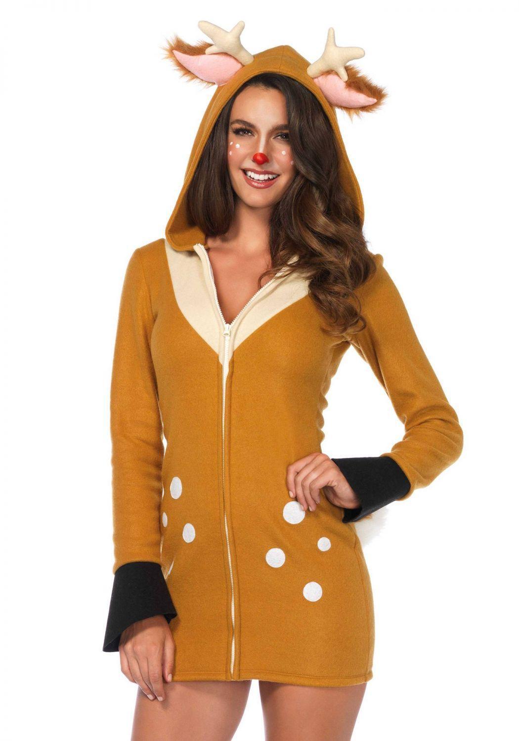 Karneval Damen Kost&uuml;m Fleece Reh Cozy Fawn