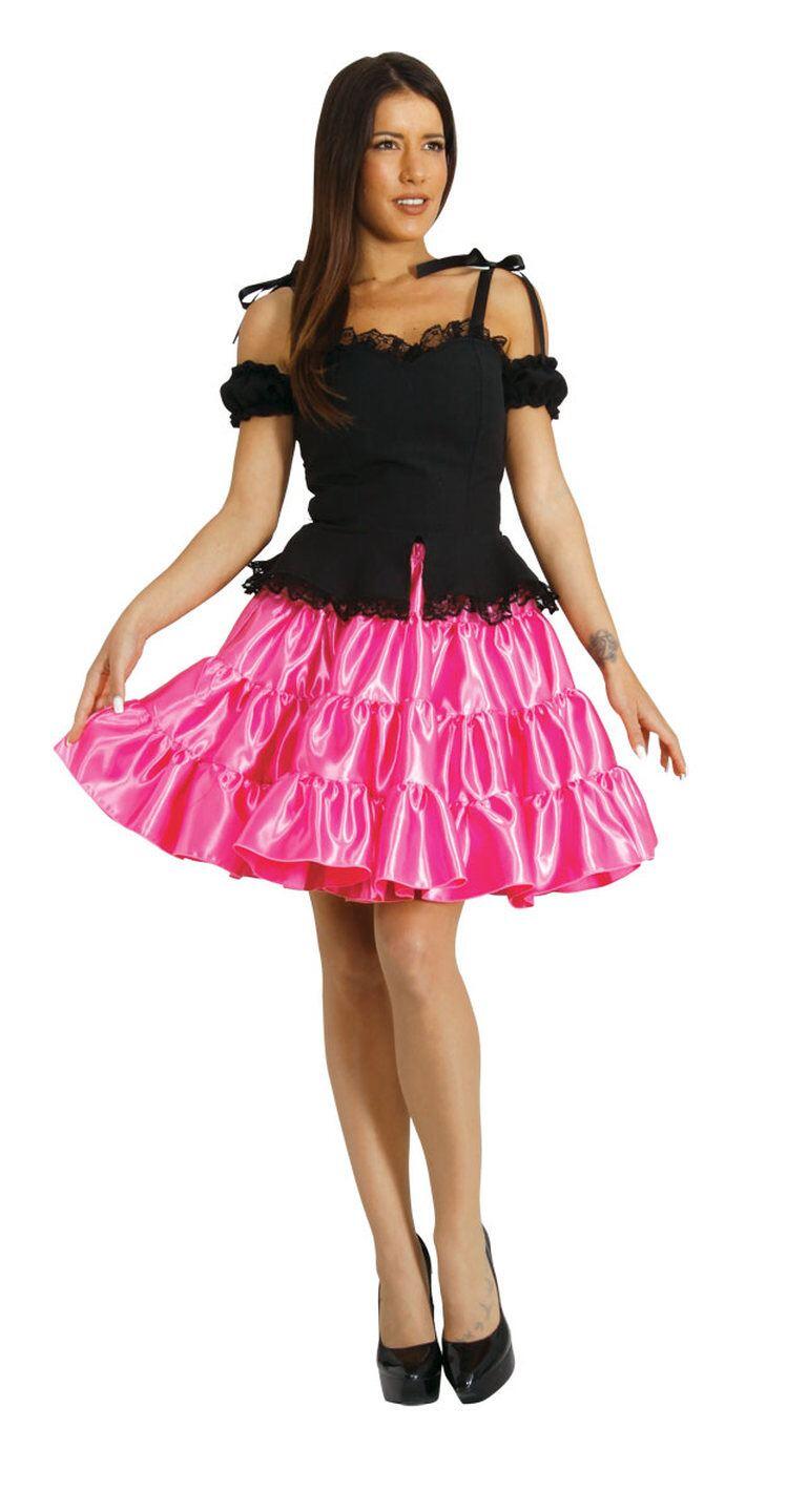 Karneval Damen Kostüm Volant Rock pink