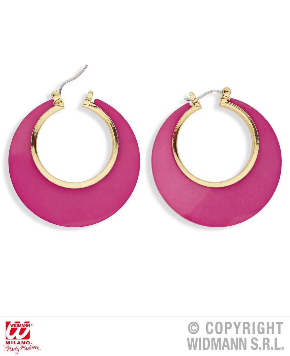Karneval Disco-Ohrringe rosa-gold