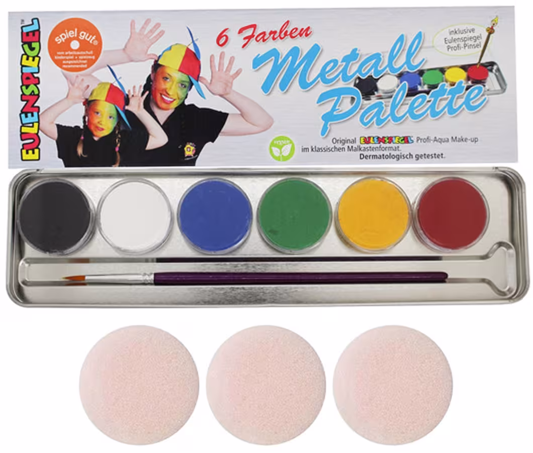 Karneval Halloween Aqua Schmink Metall Palette