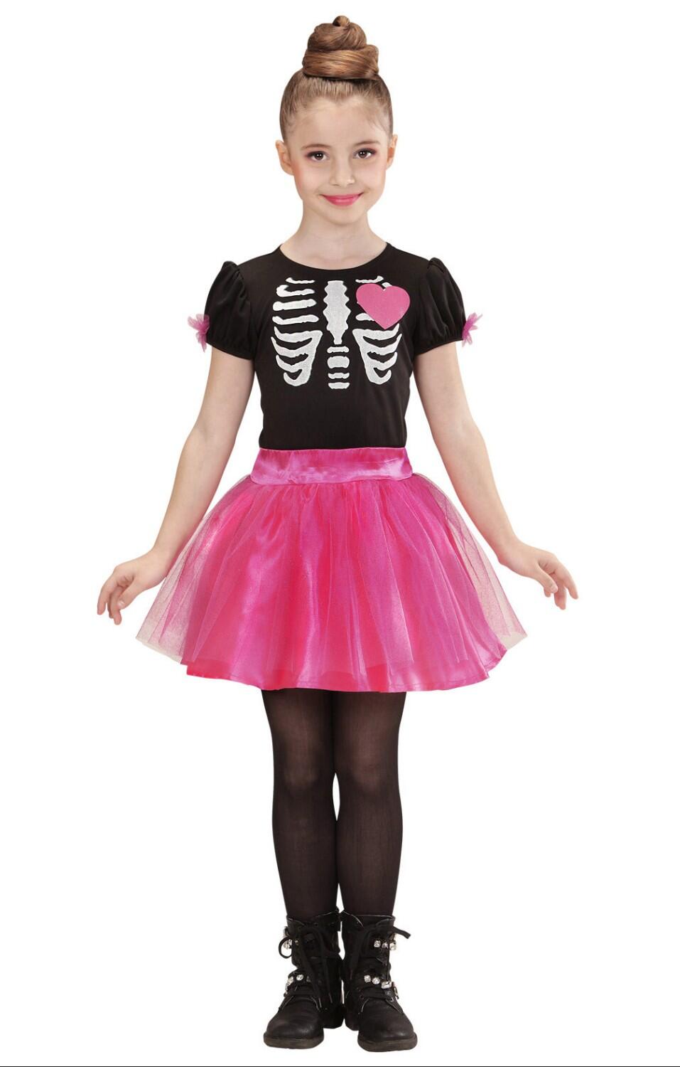 Karneval Halloween Mädchen Kostüm Ballerina Skelett